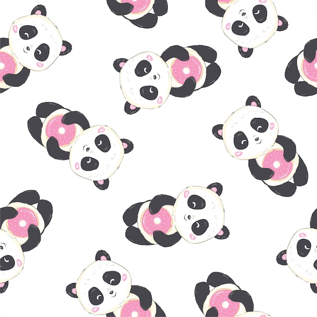 Panda cartoon naadloze patroon