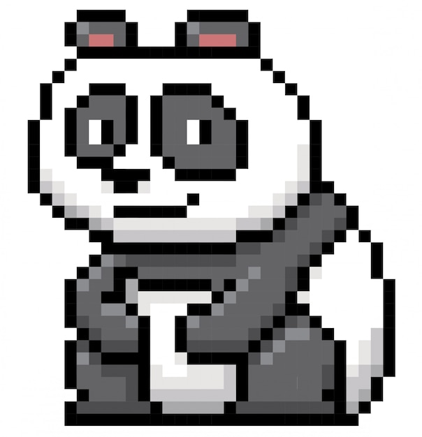 Panda cartoon pixel design