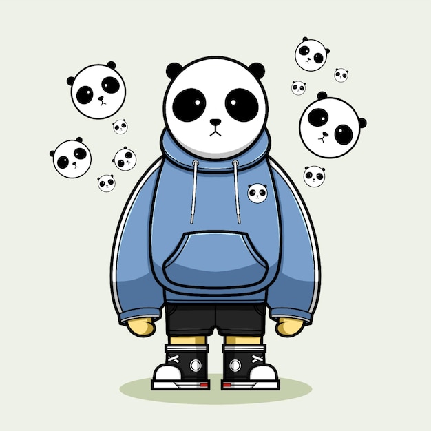 Panda Cartoon Vector Character Illustration