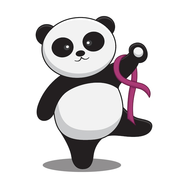 Panda cartoon vector for world cancer day