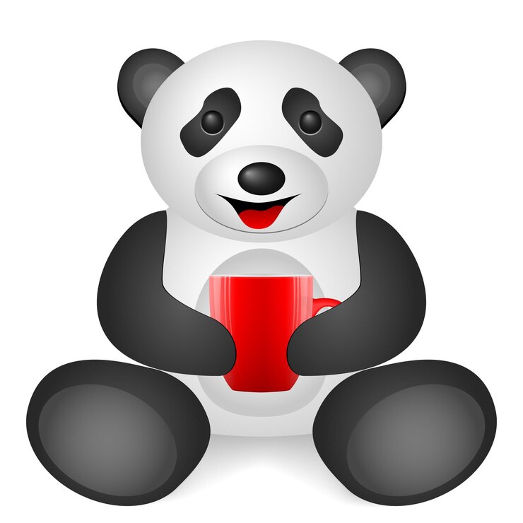 Vector panda coffee cup