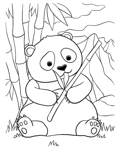 Panda Coloring Page for Kids