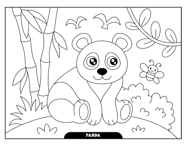 ベクトル 子供のためのパンダのカラーページ