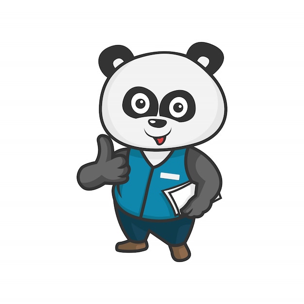 panda Credit Services character vector illustration