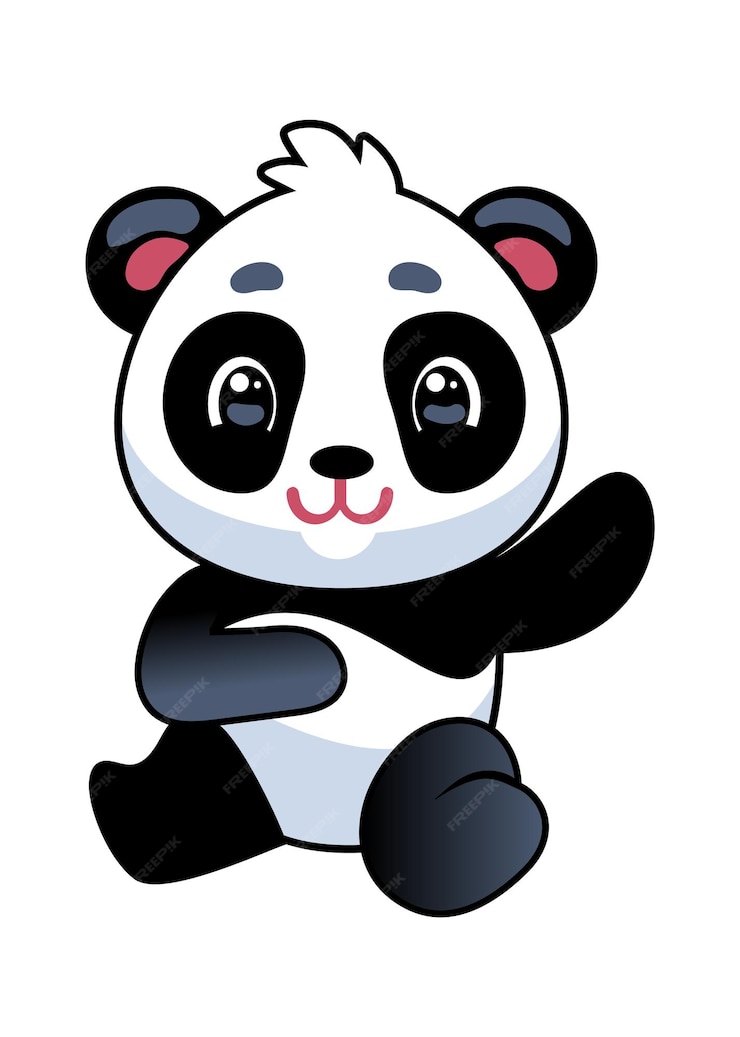 Premium Vector | Panda. cute asian adorable bear seating, china baby ...