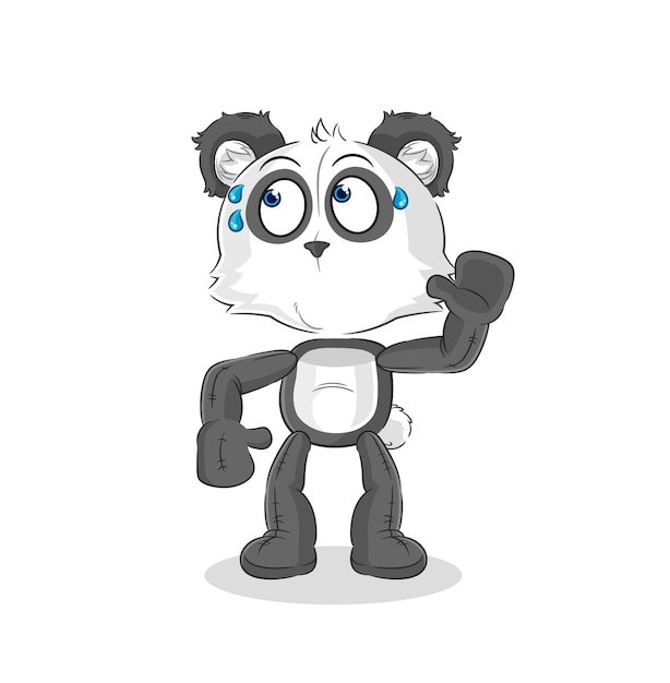 Panda eavesdropping vector cartoon character