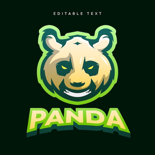 Panda editable mascot esport logo template