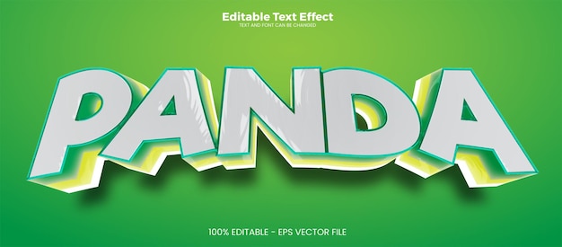 Panda editable text effect in modern trend style