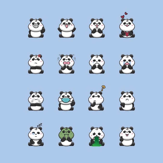 Panda-emoticon, enkele schattige panda-uitdrukkingen