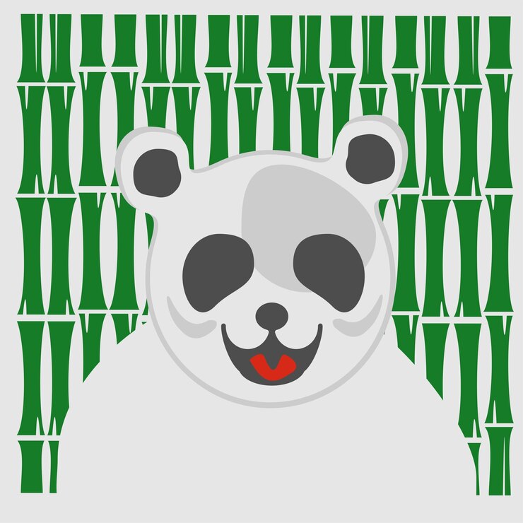 Vector panda en bamboe