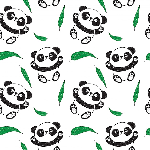 Panda en eucalyptus patroon
