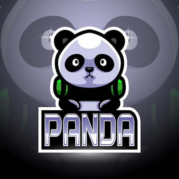 Вектор panda esport логотип талисман дизайн