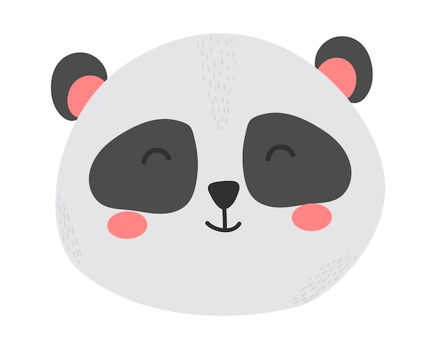 Panda faccia arte e illustrazione vettoriale