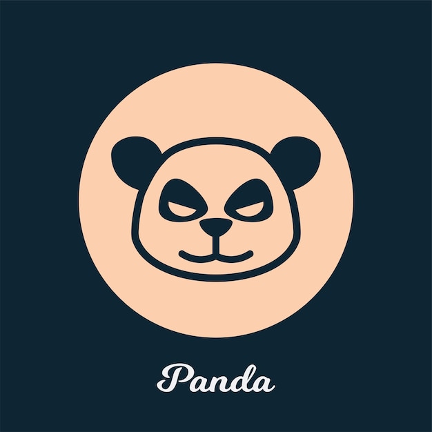 Panda piatto icona design, elemento simbolo logo