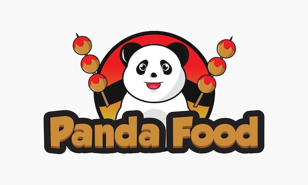 panda food logo, takoyaki food