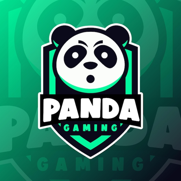 Вектор Шаблон логотипа panda gaming