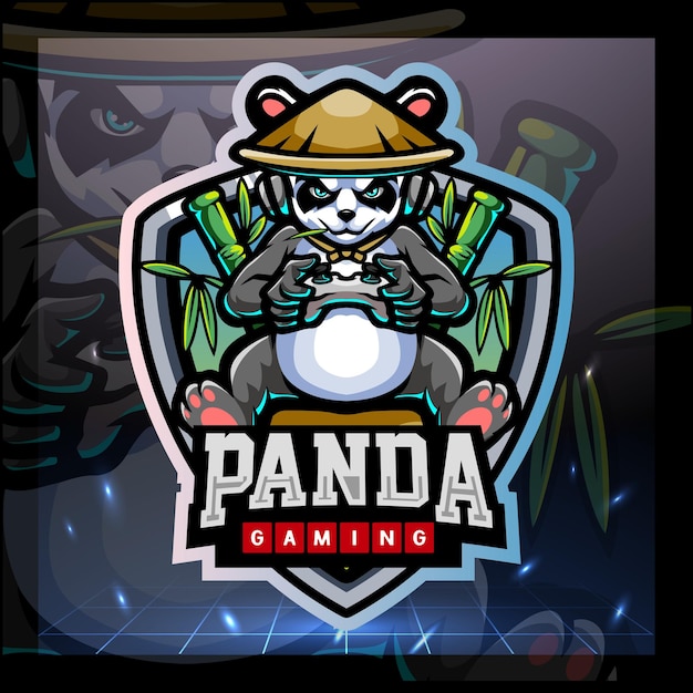 Panda gaming mascot esport logo design