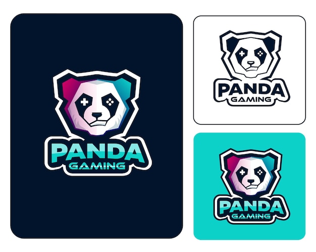 Vector panda gaming mascotte esport ontwerp logo