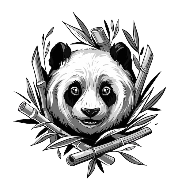 Vector panda gezicht illustratie.