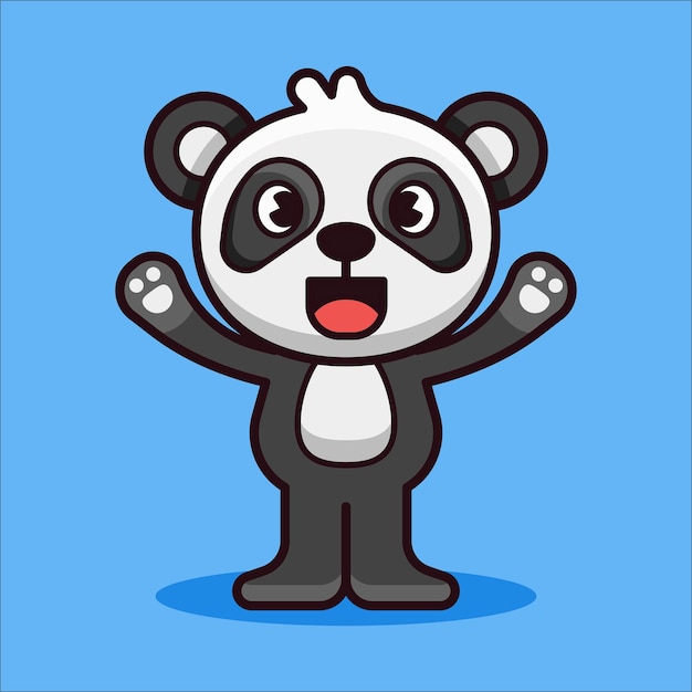 Panda happy pose illustration