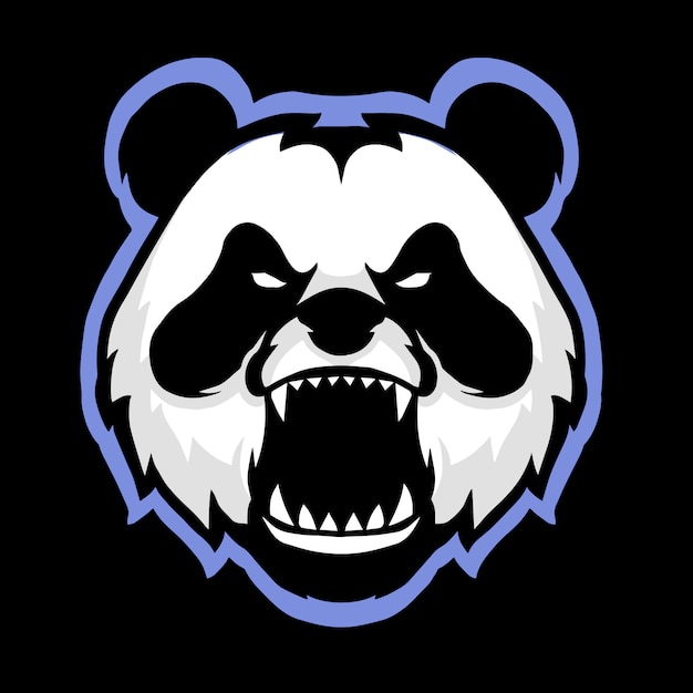 Panda head angry mascot
