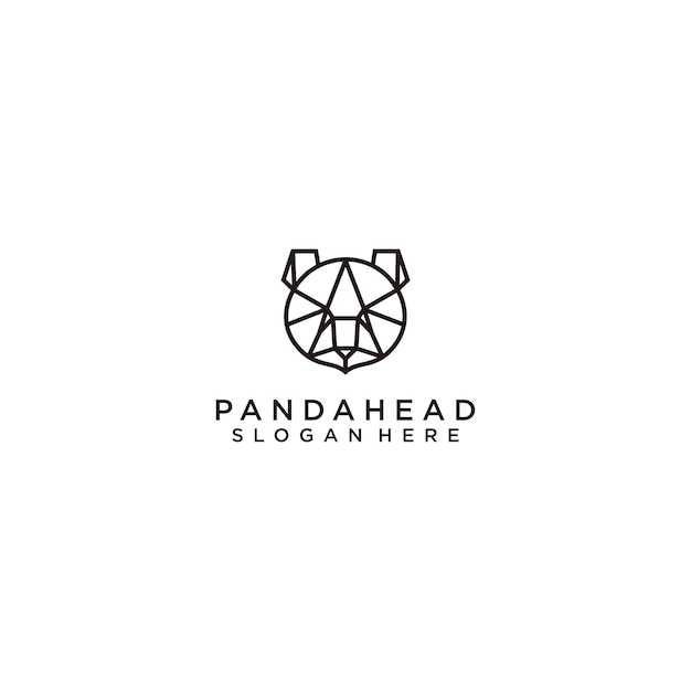 Panda head logo design icon vector