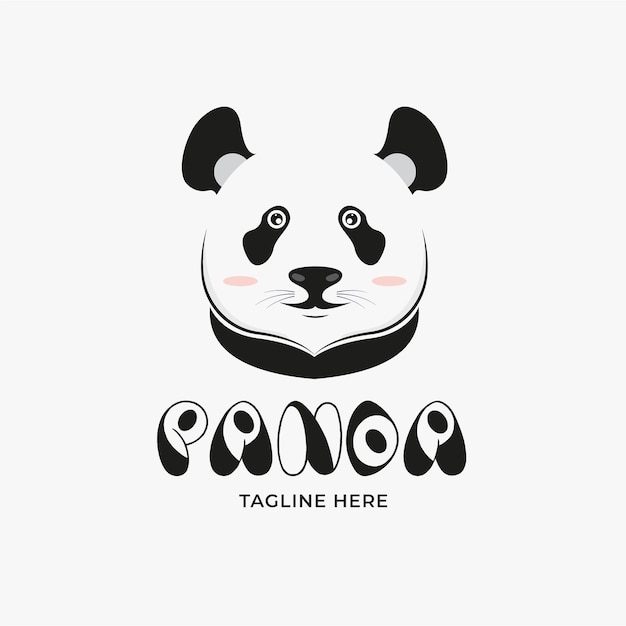 Vettore modello di progettazione dell'icona del logo della testa del panda