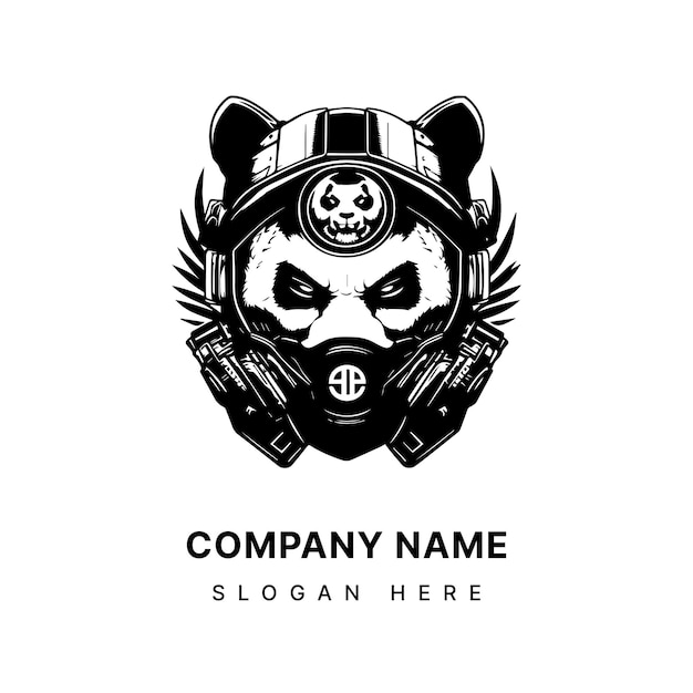 Panda Head Logo Illustration hand drawn illustration Cute and Memorable