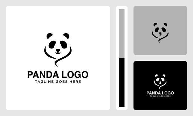 Vector panda head logo. isolated panda head on white background