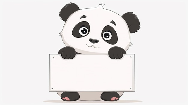 Vettore un panda che tiene un cartello che dice panda