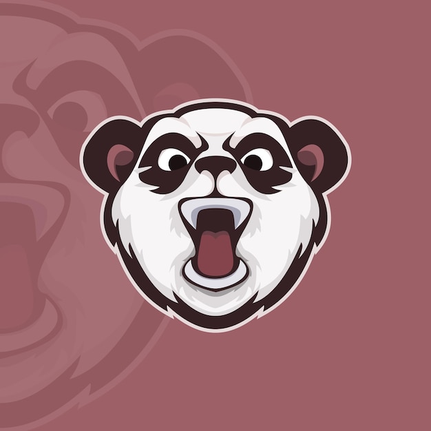 Panda hoofd mascotte logo sjabloon