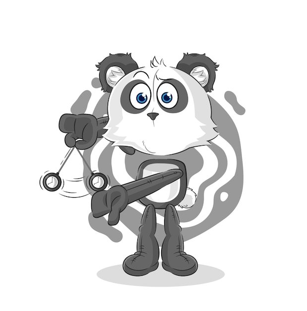 Panda hypnotiserende cartoon cartoon mascotte vector