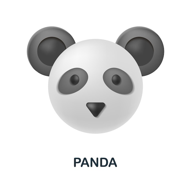 Panda icon 3d illustration from animal head collection creative panda 3d icon for web design templates infographics and more