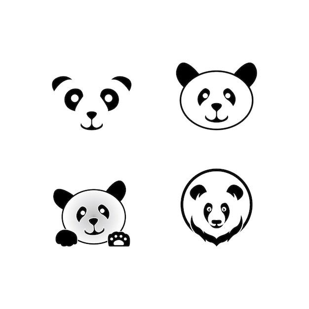 Panda icon logo vector design template