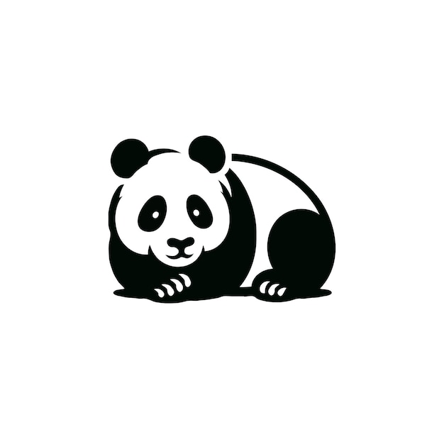 Panda icoon geïsoleerd op witte achtergrond Leuke panda vector