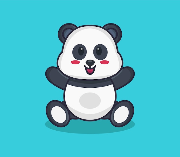 Panda illustrated in cartoon style