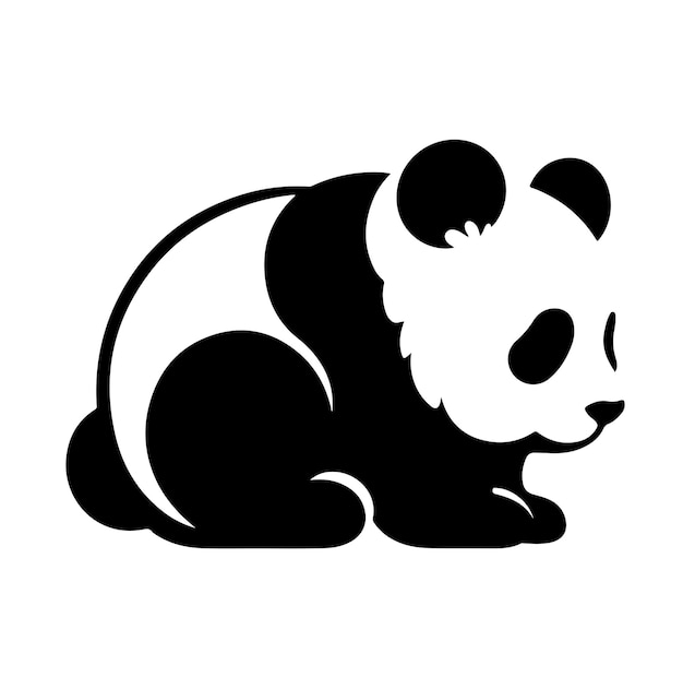 Panda illustratie ontwerp silhouet stijl