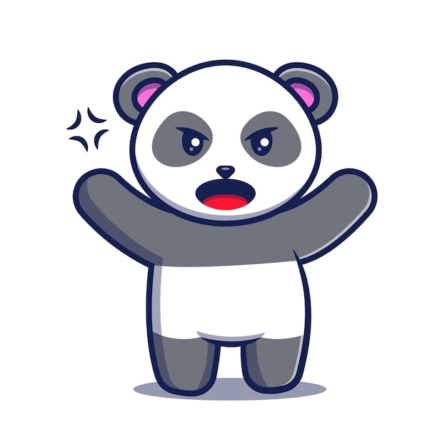 Panda illustratie. Schattige panda in boze expressie vectorillustratie