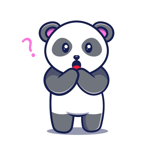 Panda illustratie. Schattige panda in verraste expressie vectorillustratie