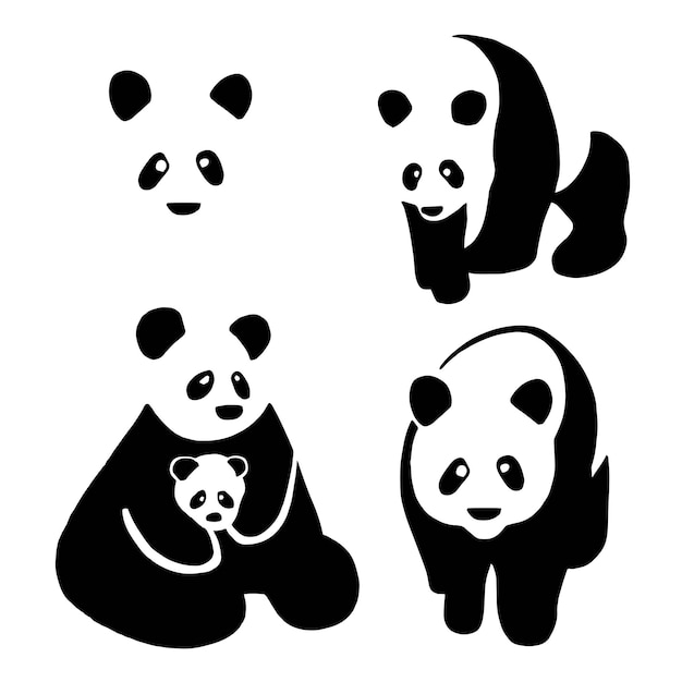 panda illustratie silhouet