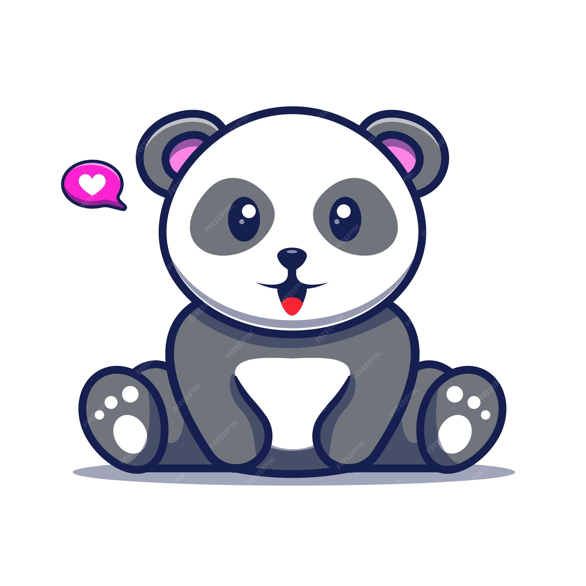 Cute kawaii baby panda sitting raising hand cartoon character vector icon  illustration. Children illustration animal nature concept. Flat Cartoon  Style 22518779 Vector Art at Vecteezy