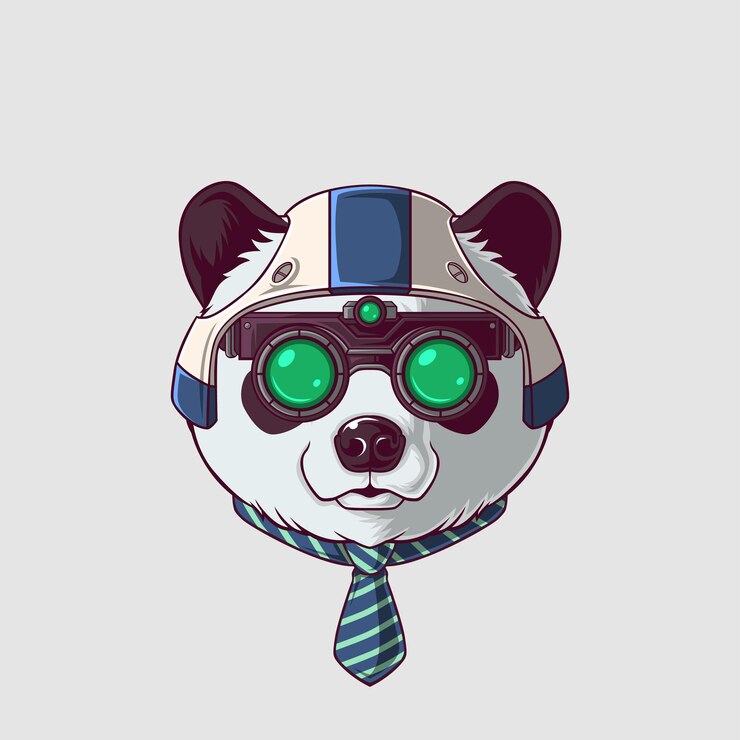 Vector panda illustration in a cute style