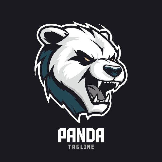 パンダのイラスト ゲーミングとスポーツチームのための魅力的なベクトルグラフィック