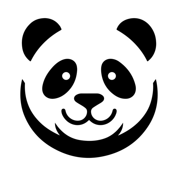 Vector panda illustration silhouette logo design