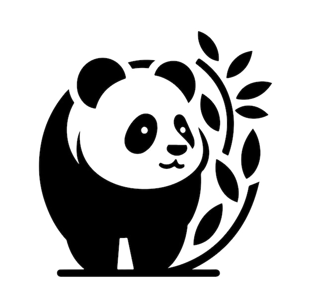 Vector panda illustration silhouette logo design