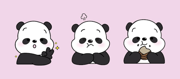 Vettore panda kawaii 2