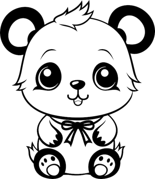 Panda kleurplaat voor kinderen vector schets illustratie