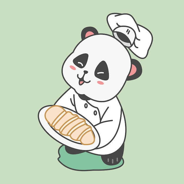 Panda koken bakkerij illustratie