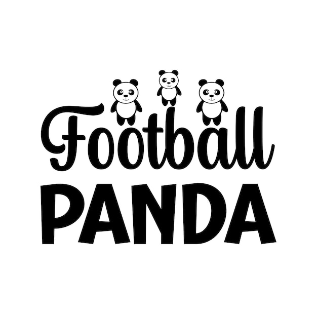 Panda lettering premium vector design