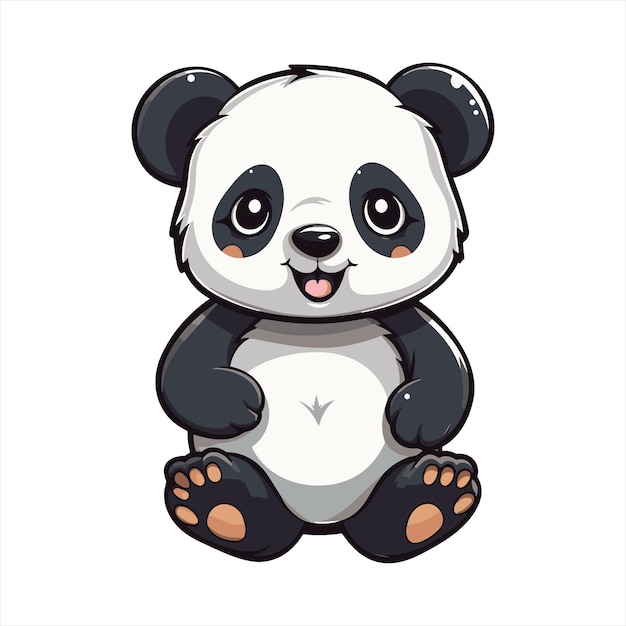 Panda leuke grappige Cartoon Kawaii Clipart kleurrijke aquarel dier huisdier Sticker illustratie